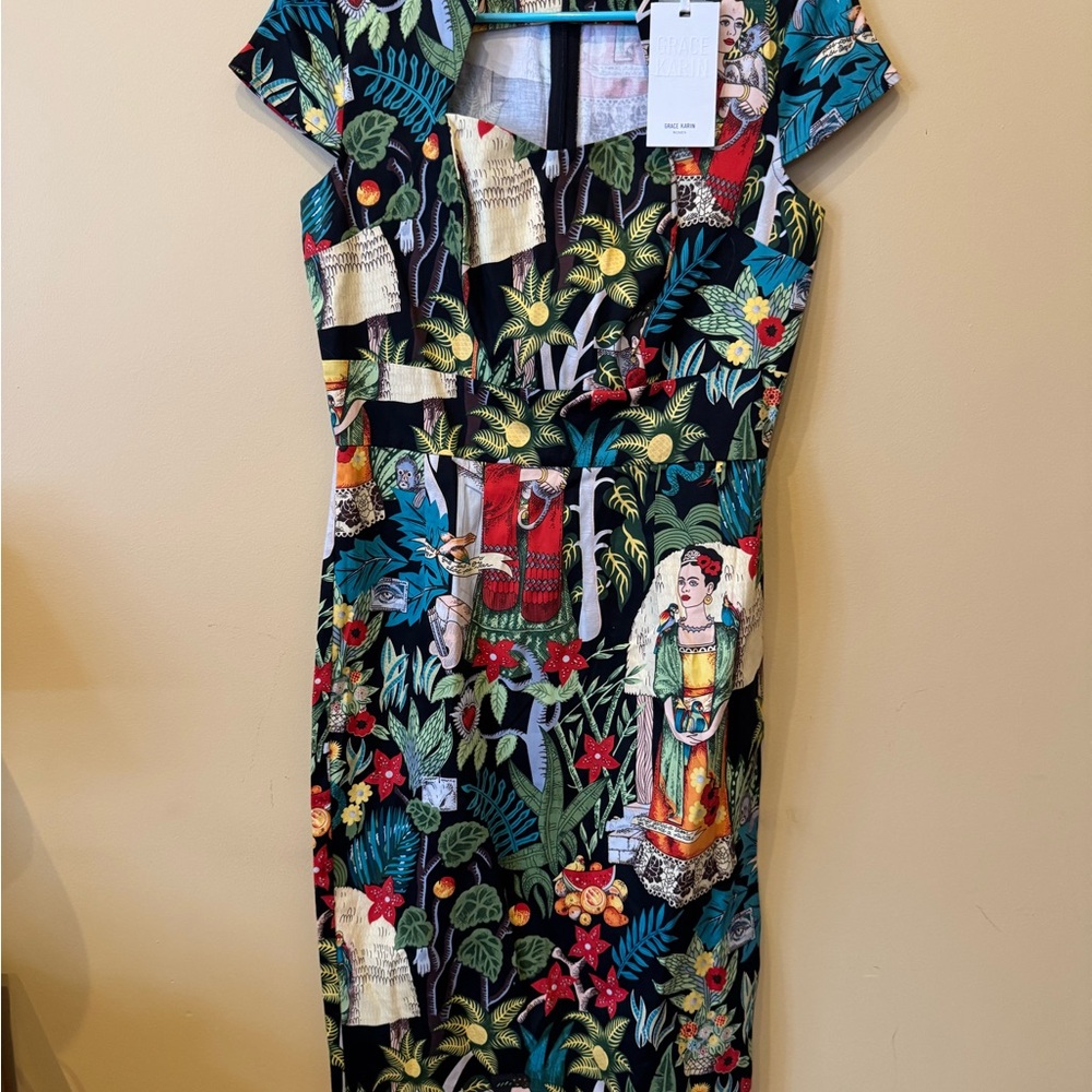 Grace Karin Colorful Tropical Dress FRIDA from Mexico